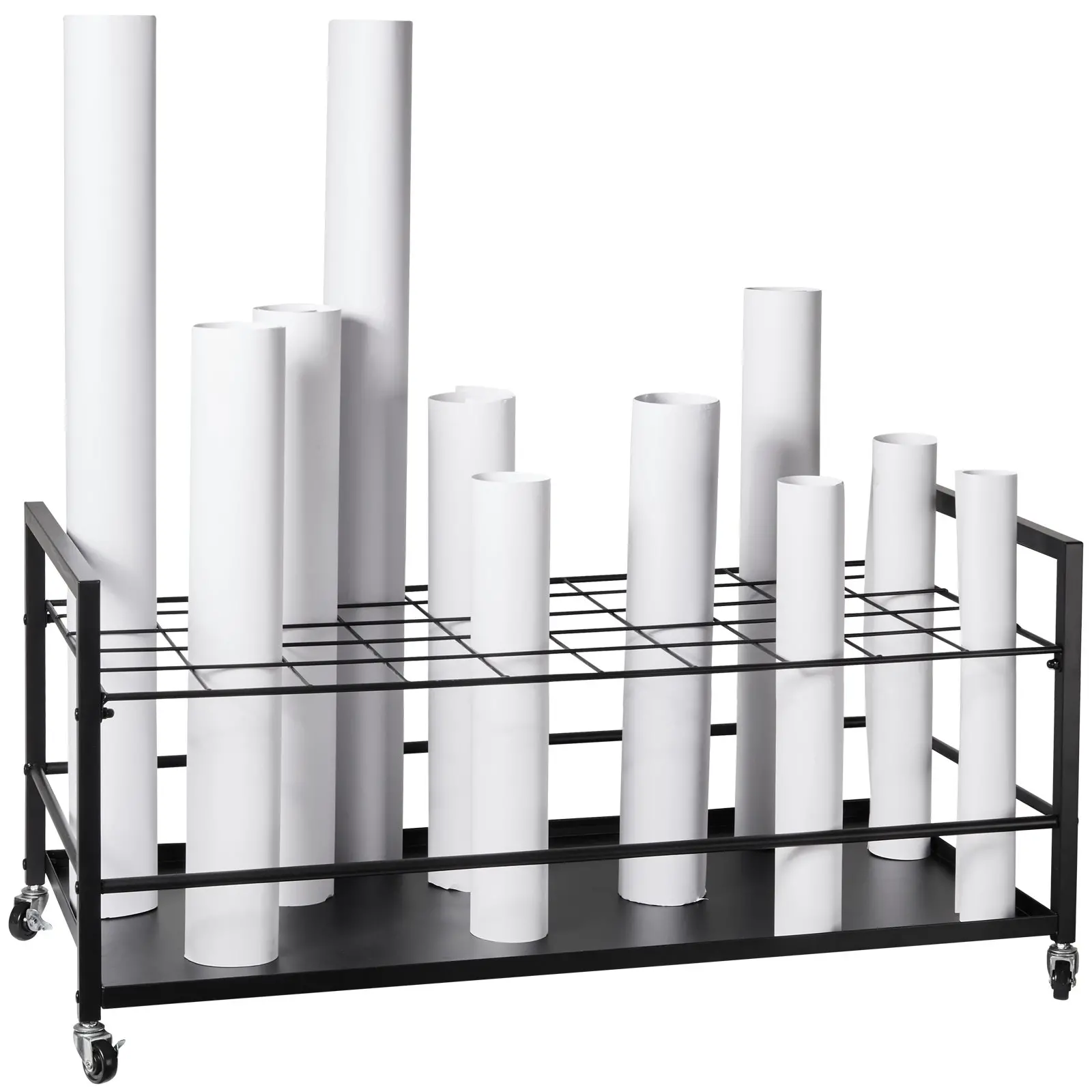 VEVOR Blueprint Storage Rack 50 Slots Mobile Roll File Holder for Architectural, Blue Print Storage Organizer - Mobile Roll File Cart, Construction Plan Holders, Blueprint Cabinet with Wheels, Roll Files Storage for Office and Home - Image 10