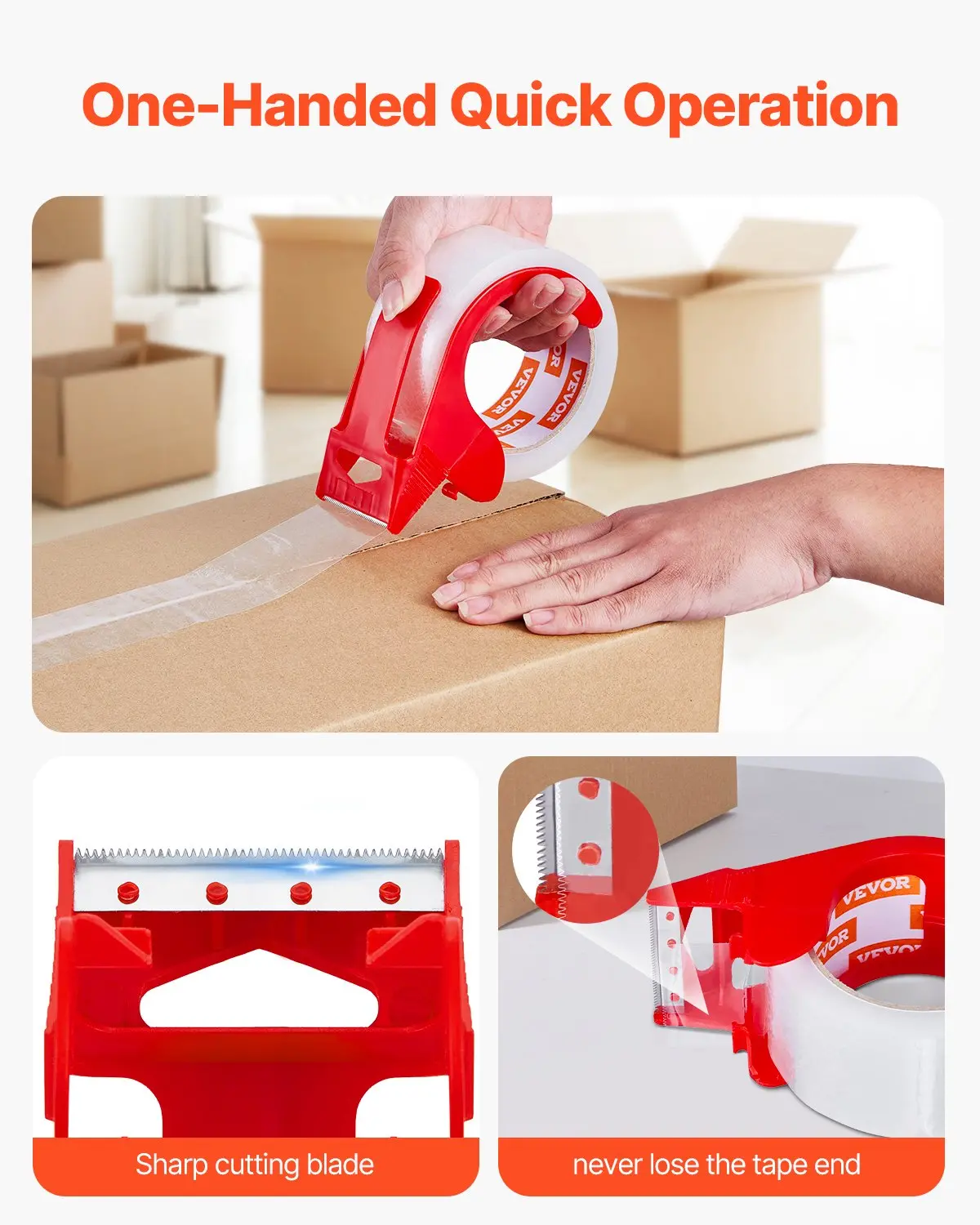 Clear Packing Tape 6 Rolls 65 Yards Clear Shipping Tape with Dispenser 2.7 Mil - Image 4