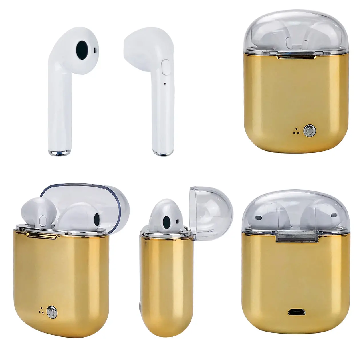 Clear Top Dual Chamber Wireless Bluetooth Earphones With Charging Box - Image 16