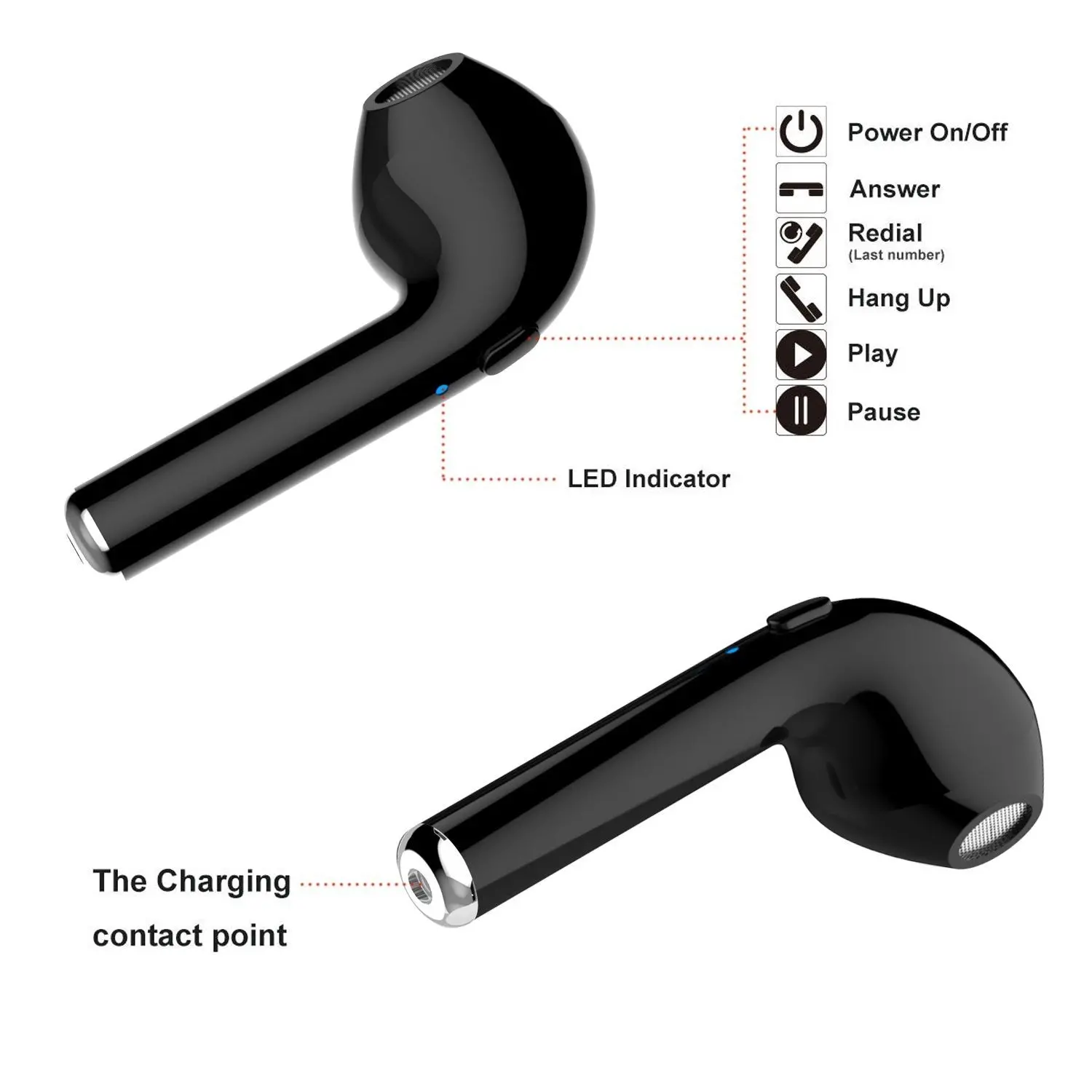 Dual Chamber Wireless Bluetooth Earphones With Charging Box - Image 6