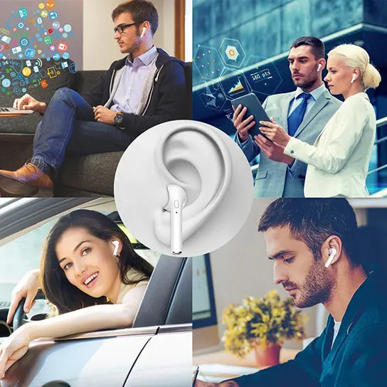 Clear Top Dual Chamber Wireless Bluetooth Earphones With Charging Box - Image 12