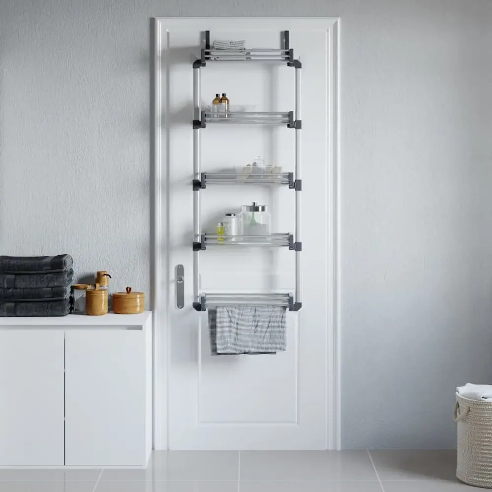 Door Organizer with 5 Shelves 20.5"x7.9"x53.1" Aluminum - Image 6