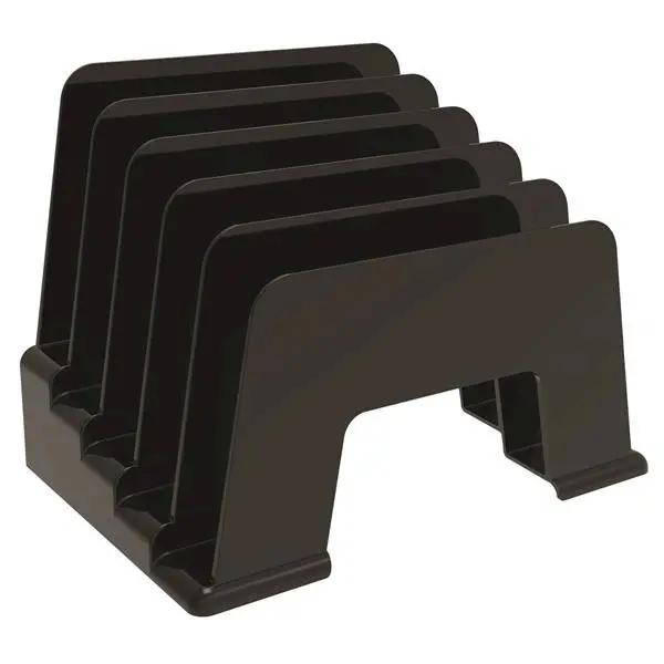 Deflecto Sustainable Office Small Incline Sorter - 5 Compartment(s) - 6" Height x 8" Width x 5.5" DepthDesktop - Sturdy - 30% Recycled - Black - Plastic - 1 Each - Image 6