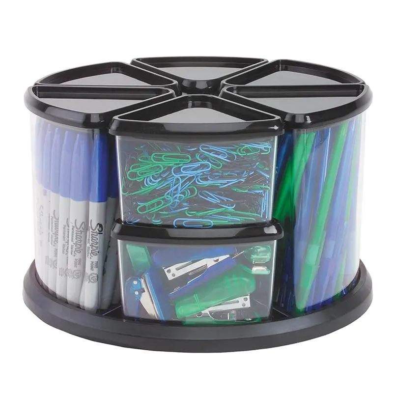 Carousel Rotating Organizer, 9-Bin, Black - Image 3