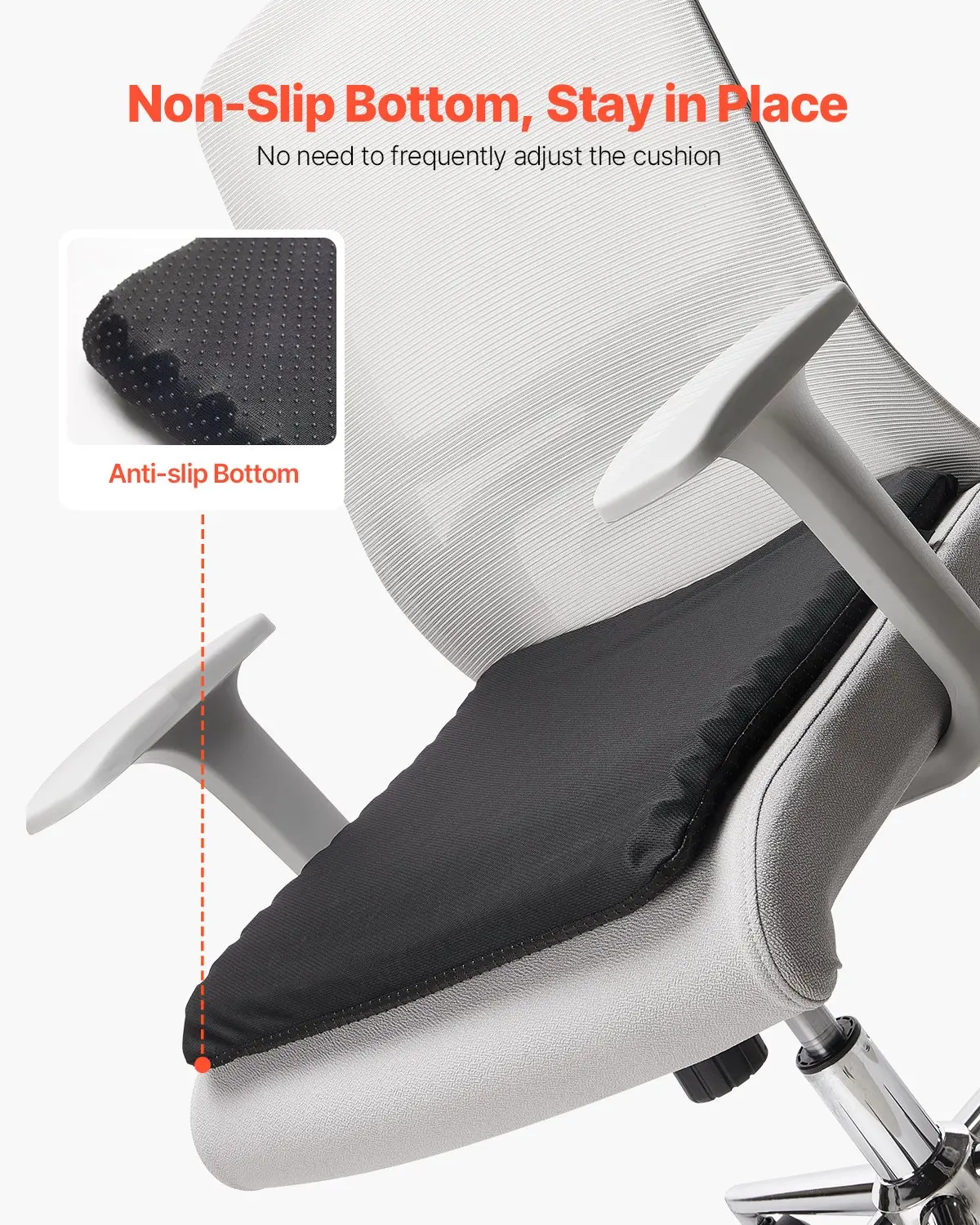 VEVOR Seat Cushion Cooling Gel Seat Chair Cushion for Hips Back Pressure Relief - Image 4
