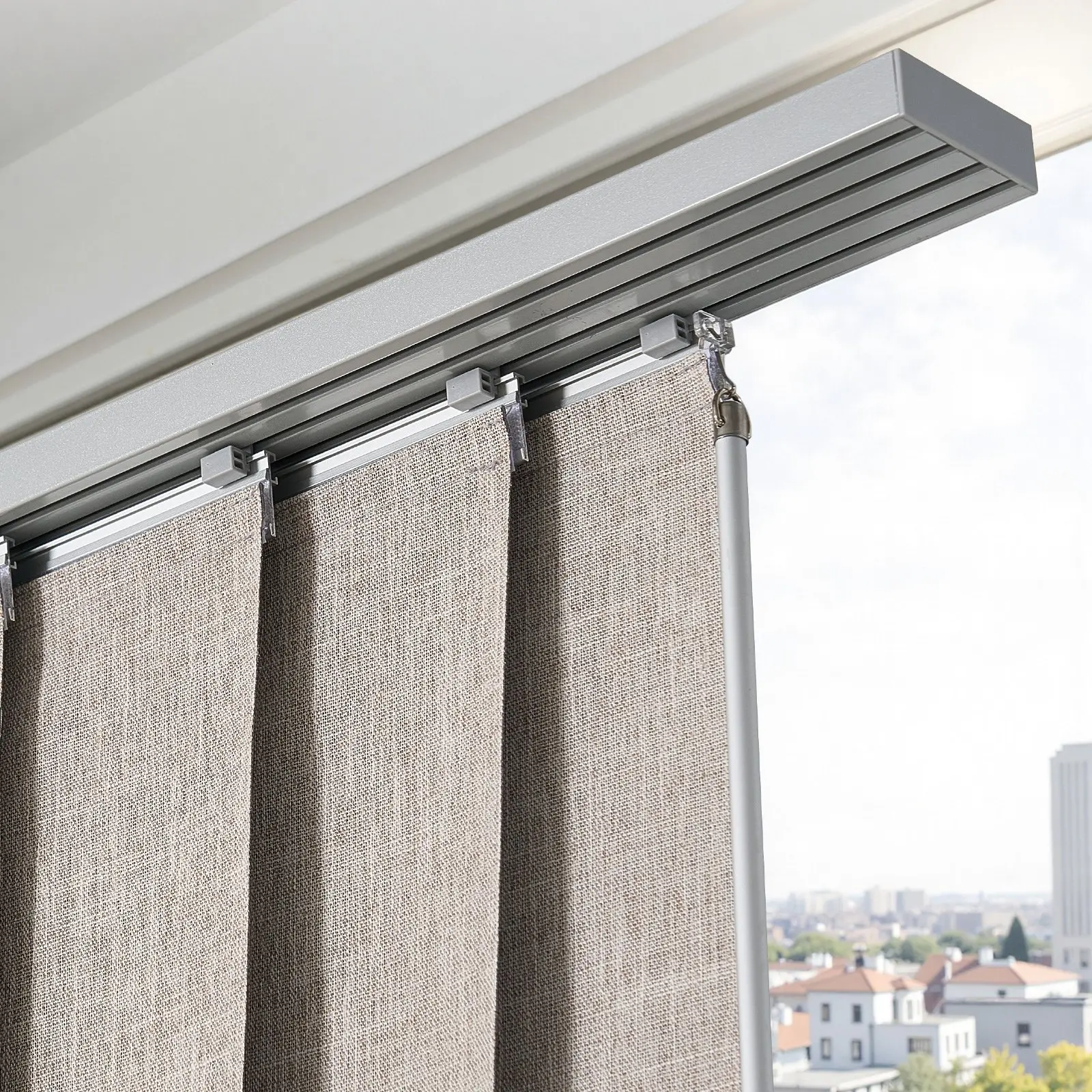 VEVOR Panel Track Blinds, Extendable Track from 45.8 in to 86 in W, Trimmable Panel Curtains Up to 96 in H, Vertical Blackout Panel Blinds for Sliding Doors, Patio Doors, Room Divider, Windows, Brown - Image 7